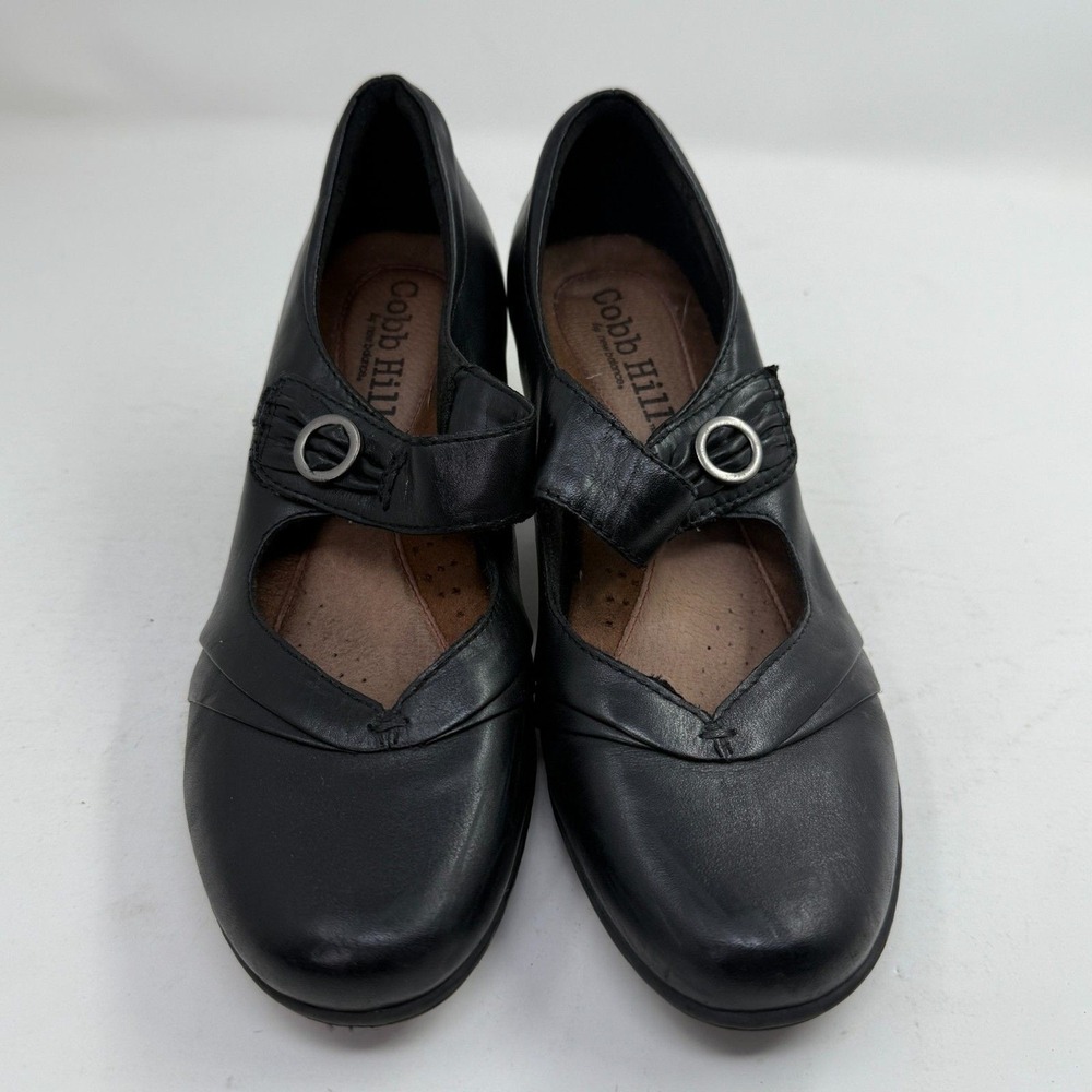 Cobb Hill Shoes Womens Size 7.5 Black Strap Heels Comfort Mary Jane CAl18BK